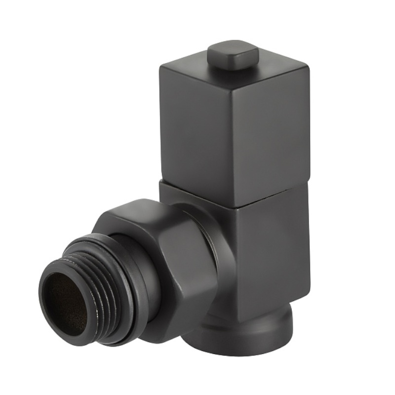 Набор дизайн-вентилей Royal Thermo CUBE НС-1422578, угловой, черный, 1/2" в Коврове