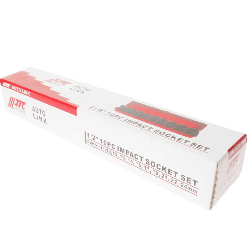 Набор ударных шестигранных торцевых головок JTC JTC-J410M, 1/2" (10-24мм), 10 шт в Кинешме