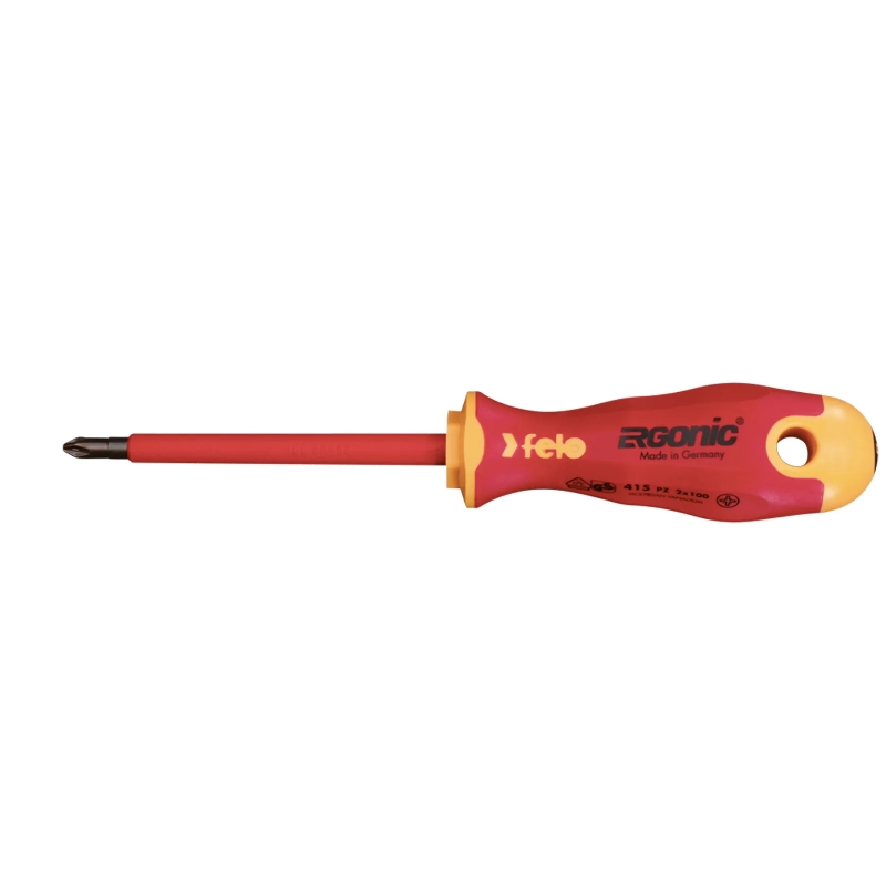 Отвертка диэлектрическая Felo Ergonic 41520390, крестовая PZ 2X100 (Германия) в Переславле