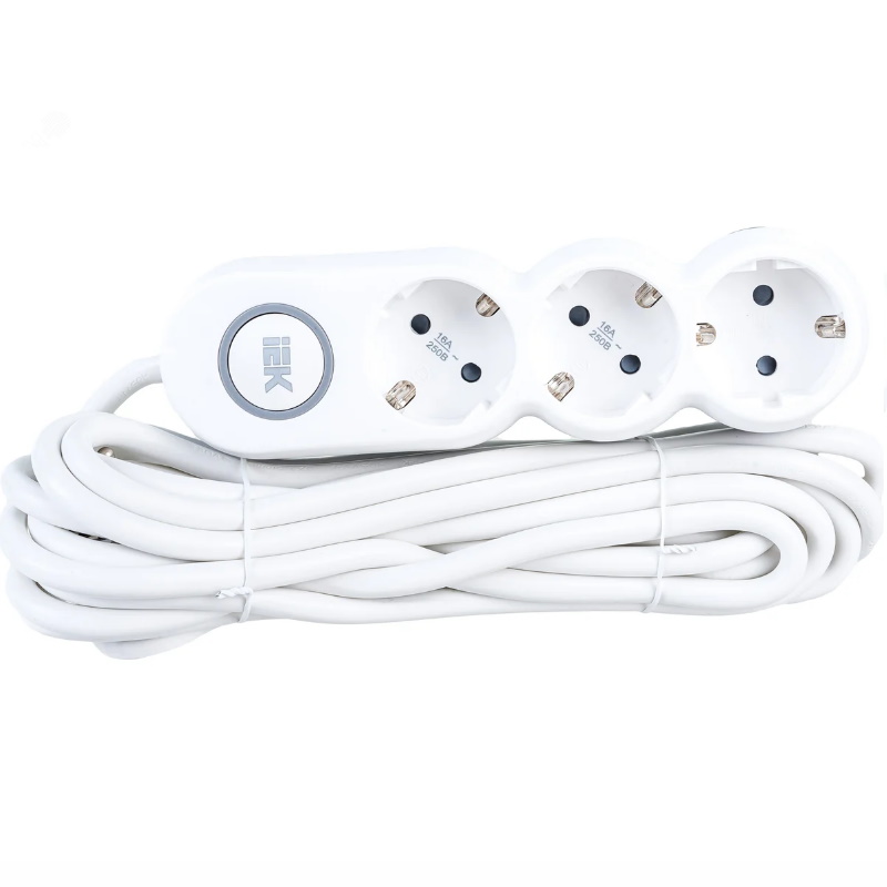 Удлинитель IEK UNO У03 WYP53-16-03-05-Z 3 места 2PPE5м 3х15мм2 16А250В 1055₽