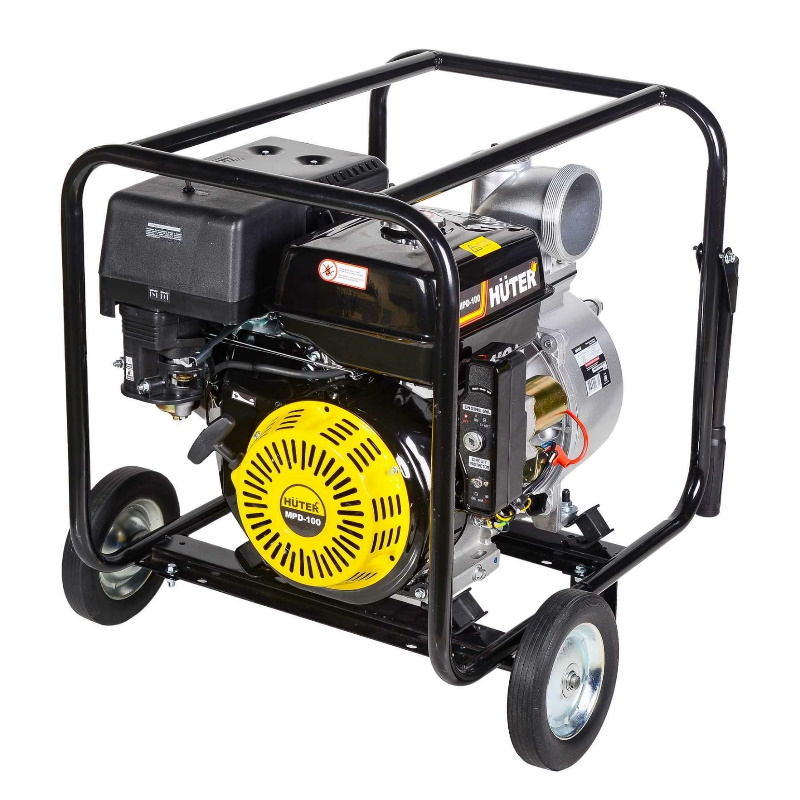 Бензиновая мотопомпа для грязной воды Huter MPD-100, 70/11/6 (производительность 1800 л/мин, высота 32 м, глубина всасывания 8 м)
