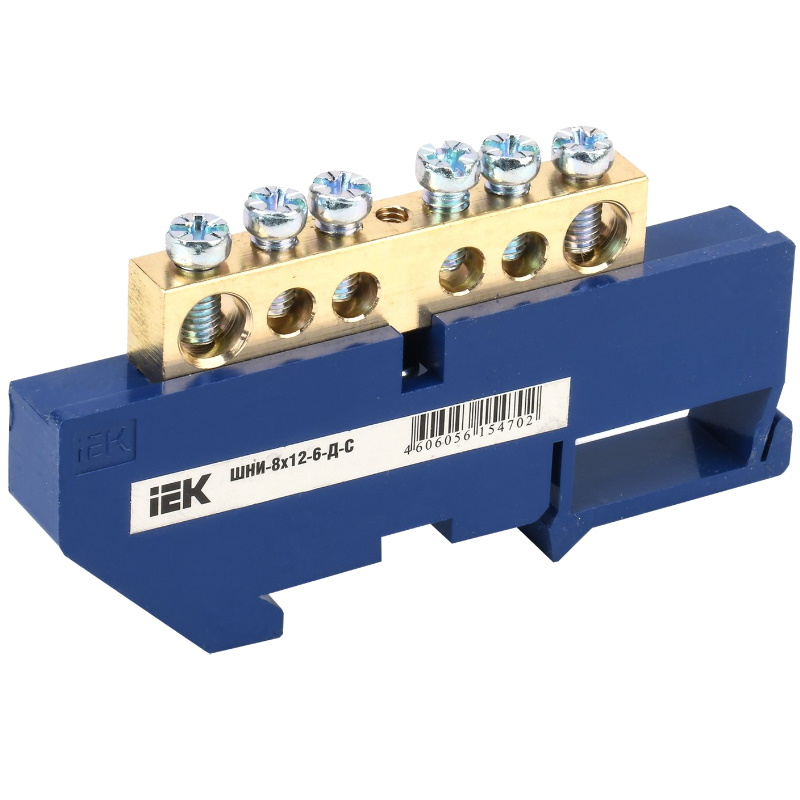 Шина нулевая IEK YNN10-812-6D-K07, на DIN-изоляторе, ШНИ-8х12-6-Д-С  в Кинешме