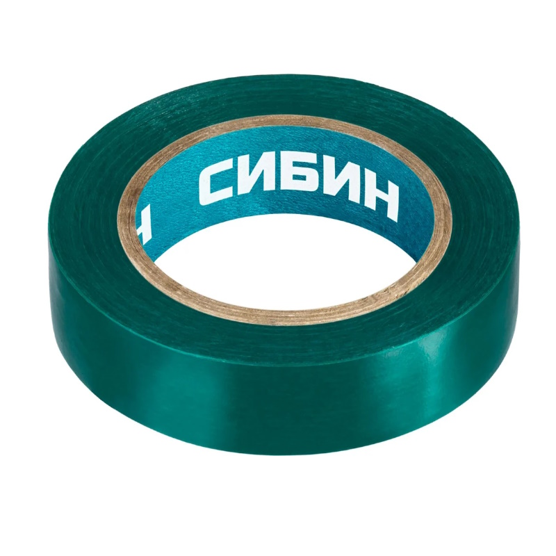 Изоляционная лента Сибин1235-4 пвх, зеленая, 15 ммх10 м
