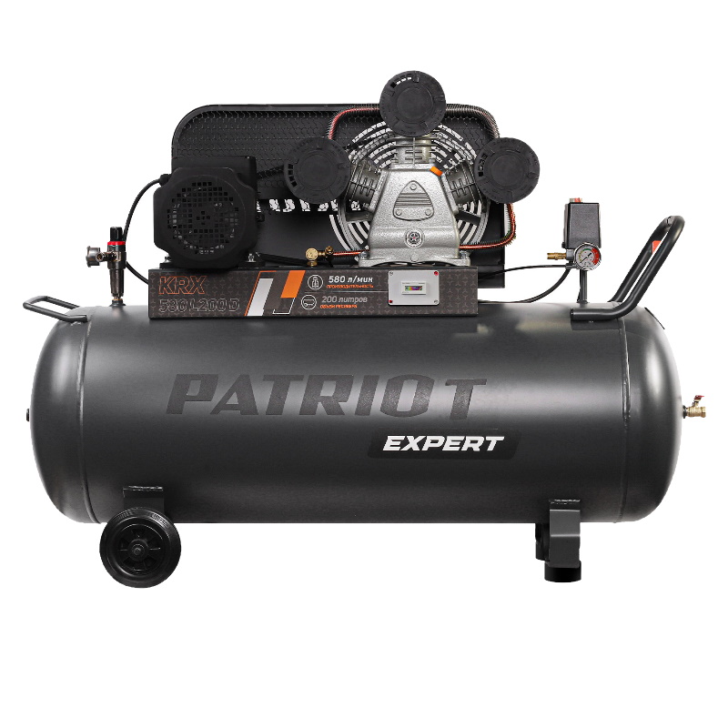 Компрессор Patriot KRX 580 L200 D 545302335, поршневой, ременной, масляный, 580 л/мин, 200 л, 10 бар, 3 кВт, 400 В в Ярославле