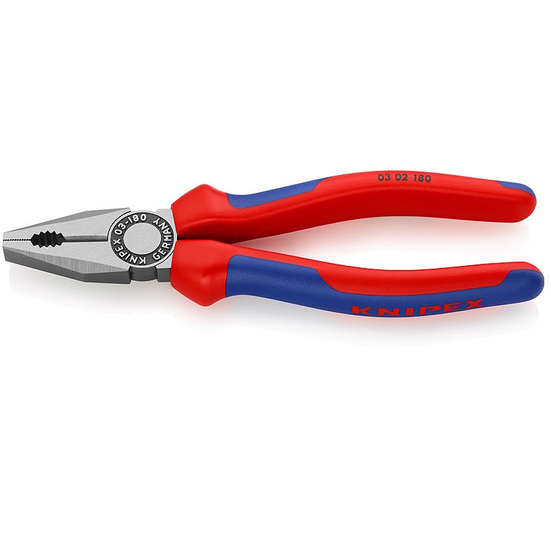 Плоскогубцы комбинированные Knipex KN-0302180SB, 180 мм, фосфатированные, 2-комп ручки, SB