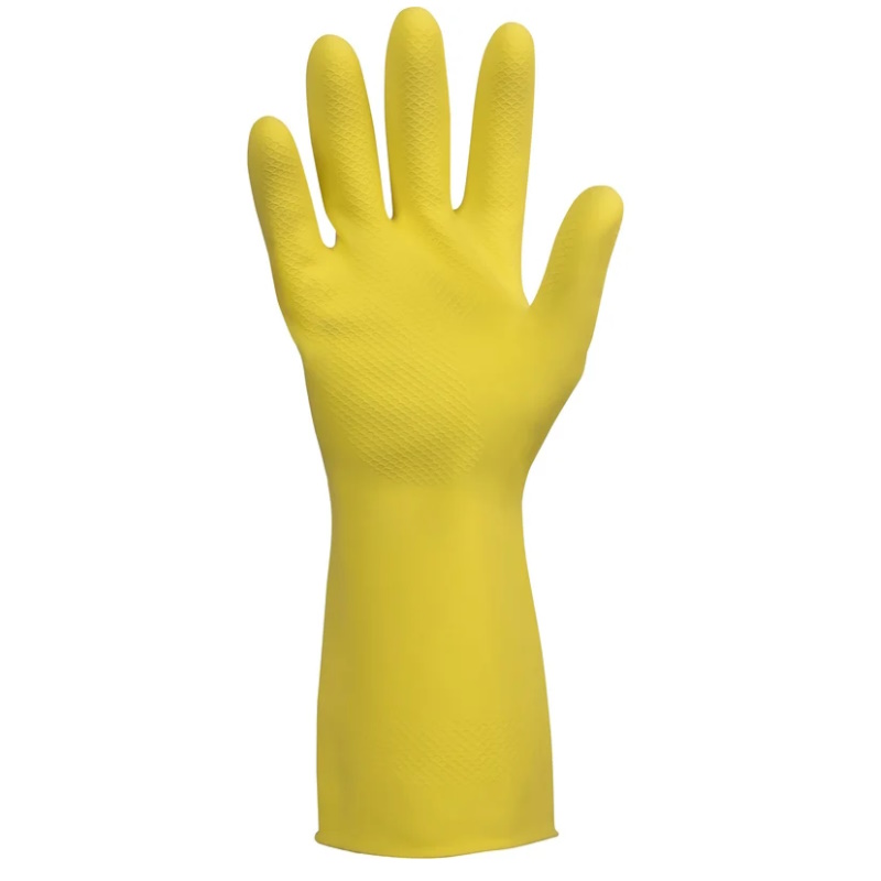 Химостойкие перчатки Jeta Safety Atom Universal JL711-08-M, (50/50), латексные, хлопковое напыление, желтые, 0,4 мм, р.8/М в Иваново