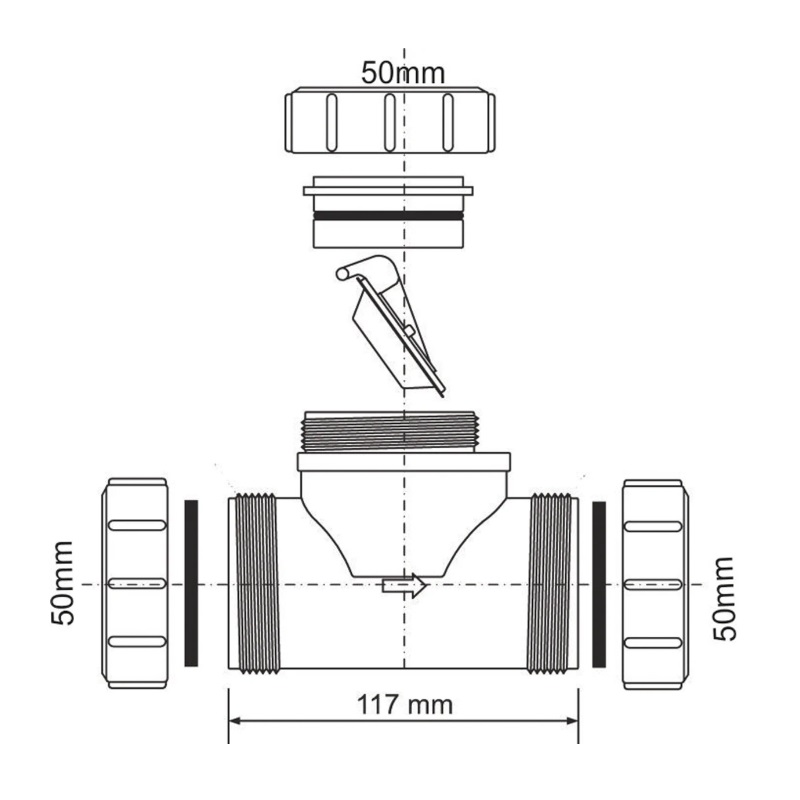 Канализационный обратный клапан McAlpine Z2850-NRV, 50 мм 72850 в Александрове