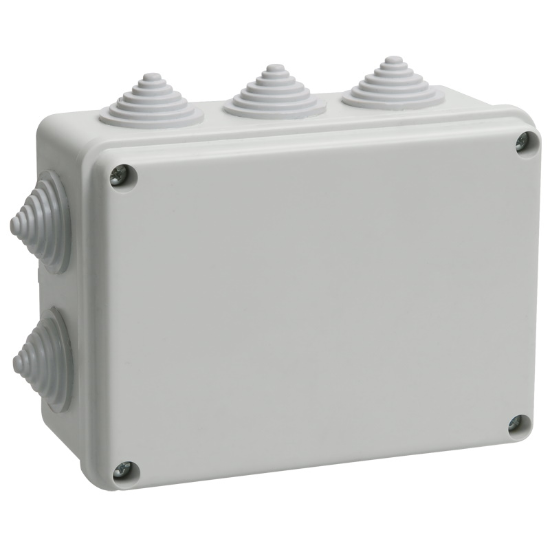 Коробка распределительная IEK КМ41242 UKO10-150-110-070-K41-55, о/п, 150х110х70 мм, IP55, 10 вводов, серая в Твери