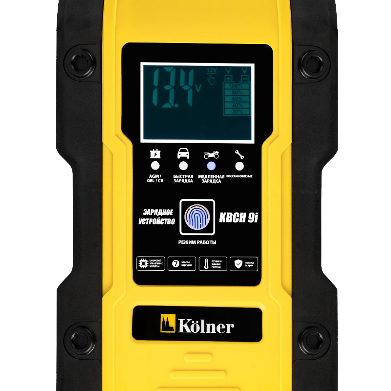 Устройство зарядное для аккумуляторных батарей Kolner KBCH 9i 4610092014685, 12В(9А) / 24В(4А), мощность 110Вт в Угличе