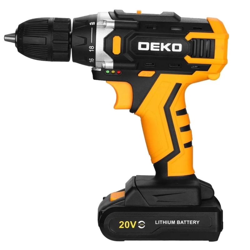 Аккумуляторная дрель-шуруповерт Deko Banger 20V ONE+ SET1 083-1110, в кейсе, 2х1.5 Ач в Муроме