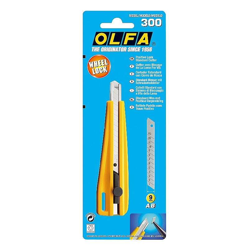 Нож Olfa OL-300 с выдвижным лезвием, с фиксатором, 9 мм в Твери