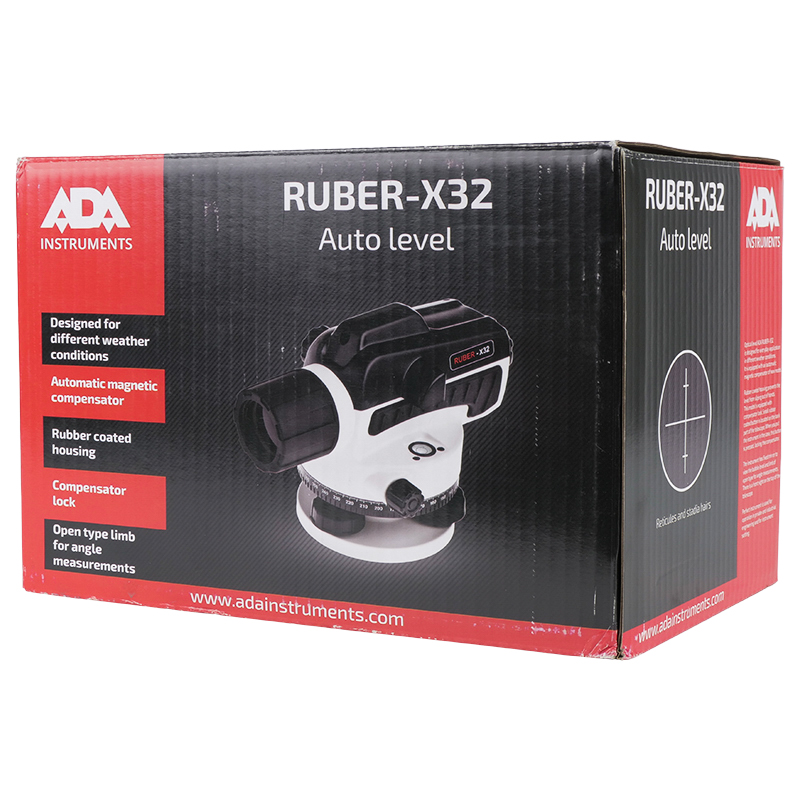 Нивелир оптический Ada RUBER-Х32 А00201 (с поверкой, компенсатор ±15', точность 1.5 мм на км двойного хода) в Иваново