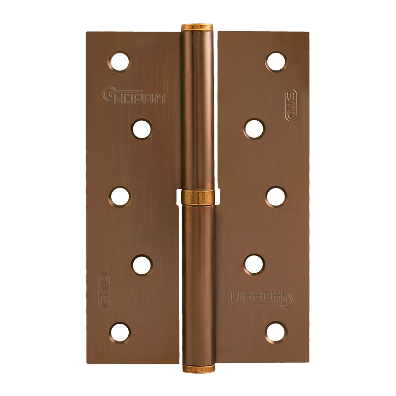 Петля дверная разъемная Нора-М 750-5" STD 18708, 120*80*2,5, без колпака, матовый кофе, левая в Рыбинске