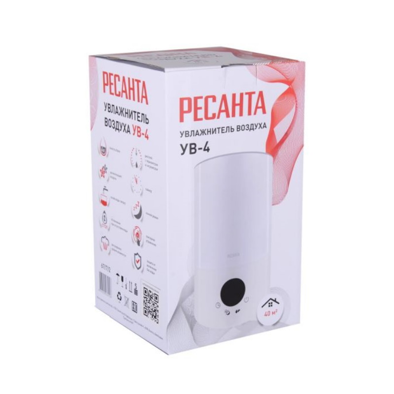 Увлажнитель воздуха для дома Ресанта УВ-4 67/7/2 4606059034148, сенсорное управление, объем бака для воды 4 литов в Ярославле