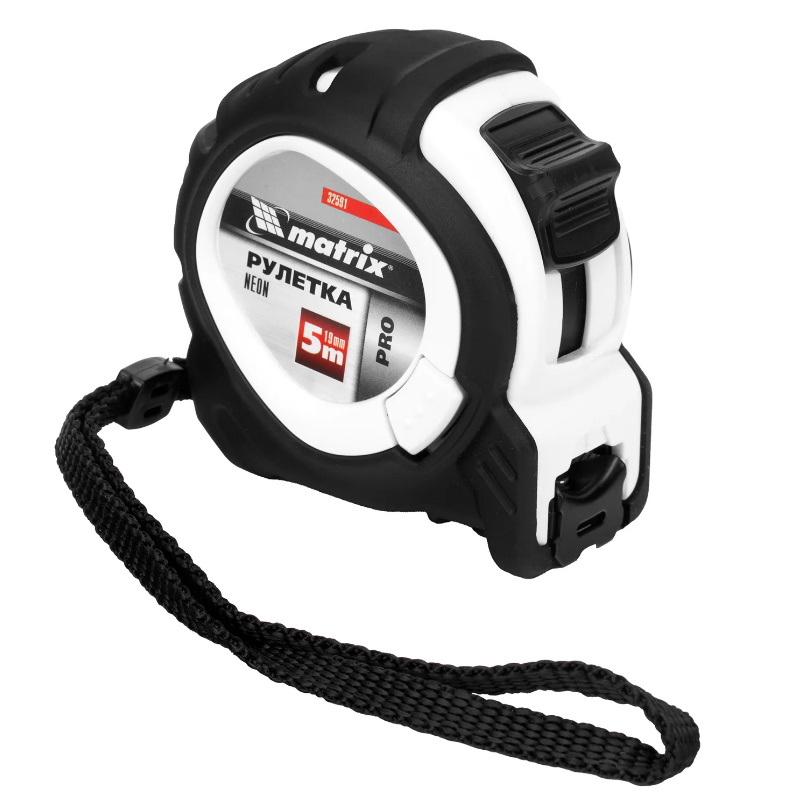 Рулетка Matrix Neon PRO 32591, 5 м x 19 мм, обрезиненный корпус, 3 фиксации в Туле