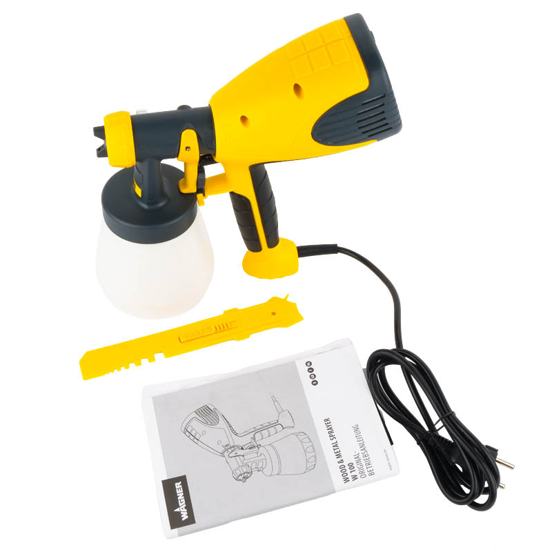 Электрический краскораспылитель Wagner W100, мощность 280 Вт, регулировка скорости поток