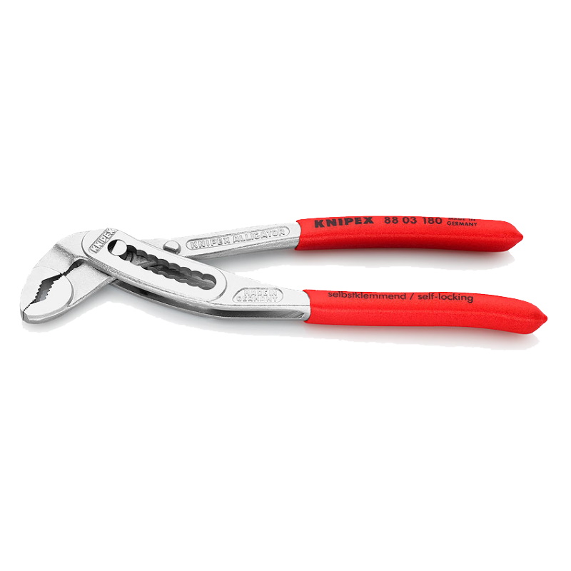 Клещи переставные Knipex Alligator KN-8803180, зев 42 мм, длина 180 мм, хром, обливные ручки в Костроме