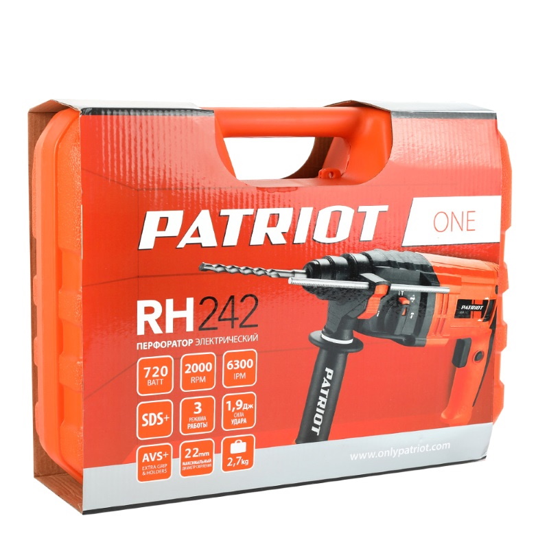 Перфоратор Patriot RH 242 The One 140301326 в кейсе