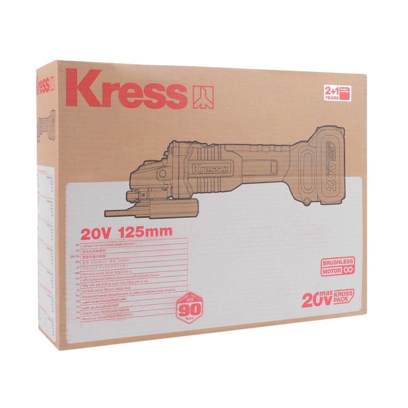 Угловая шлифмашина (болгарка) аккумуляторная Kress KU801, 125 мм, 20 В, регулировка оборотов, в кейсе в Переславле