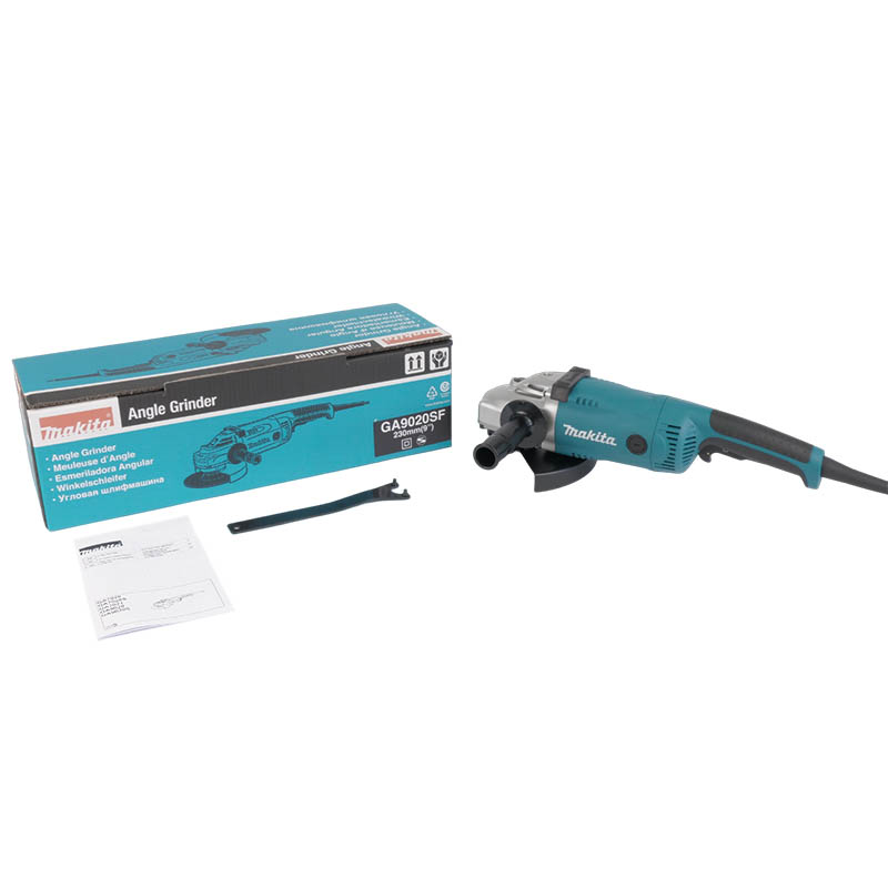 Угловая шлифмашина Makita GA9020SF (диаметр 230 мм, блокировка, профессиональный тип, аксессуары)
