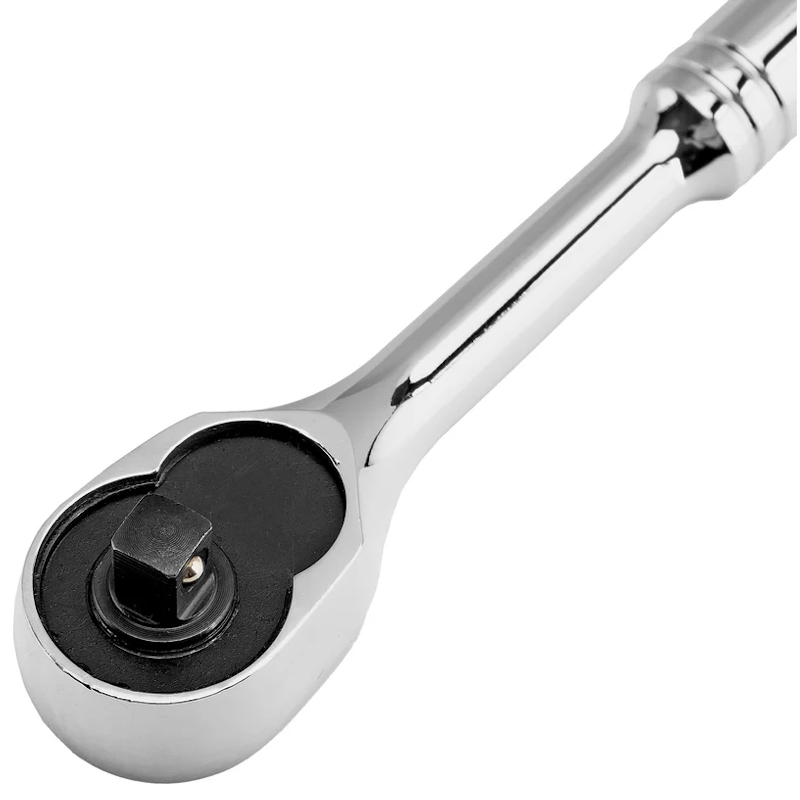 Ключ-трещотка Gross 14050, 1/4", CrV, 120 зубьев, цельнометаллический, хром в Муроме