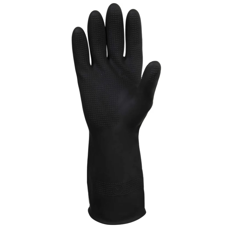 Химостойкие перчатки Jeta SAFETY JCH-601-07-S, Acid КЩС-2 (50/50), латексные, черные, 0,35мм, размер 7/S в Муроме