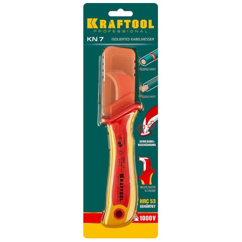 Диэлектрический нож электрика Kraftool KN-7 45400, изогнутый, 1000 В  в Муроме