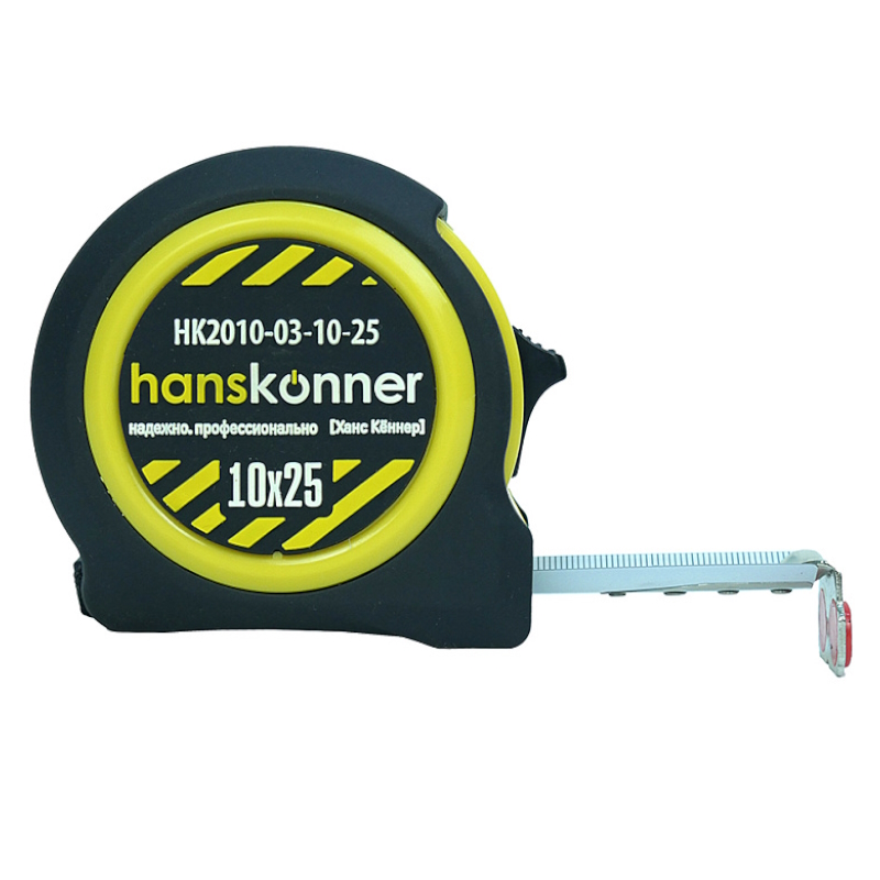 Рулетка Hanskonner HK2010-03-10-25 10x25мм, 2 стопа, компактный корпус, мощный магнит  в Муроме