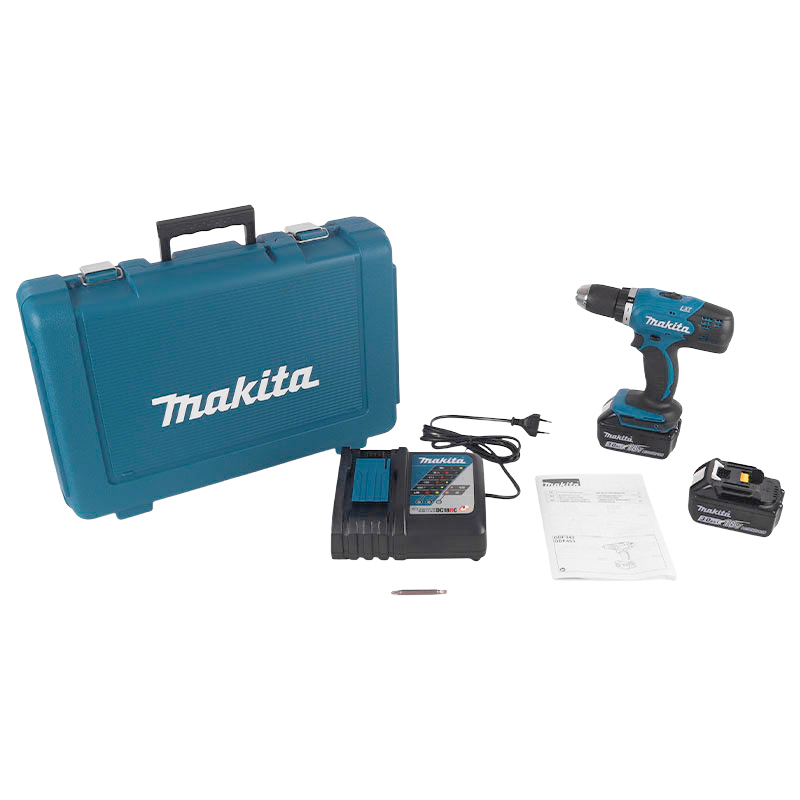 Дрель-шуруповерт аккумуляторная Makita DDF453RFE (42 Нм, 18 В, 2 АКБ 3 Ач, ЗУ, кейс) в Костроме