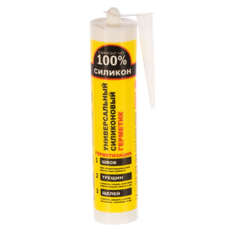 Герметик силиконовый универсальный Ремонт на 100% U, 260 мл, бесцветный