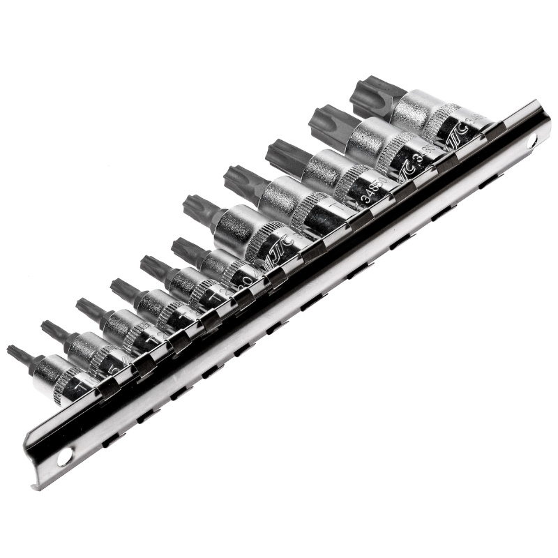 Набор головок торцевых JTC JTC-3902, с насадкой TORX, с отверстием 1/4-3/8", T10H-T60H, 11 предметов в Иваново