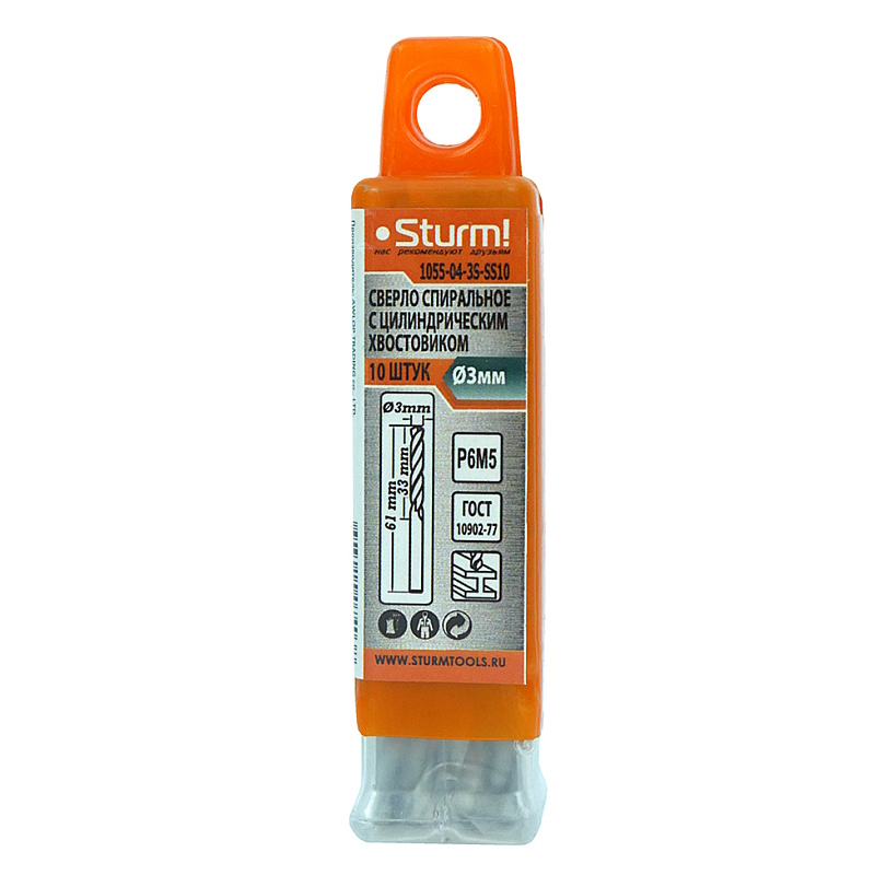 Сверло по металлу Sturm 1055-04-3S-SS10 в Рыбинске