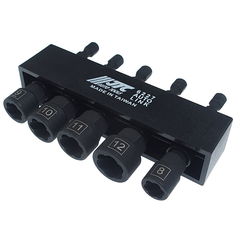 Набор бит-головок JTC JTC-6227, для изношенных болтов и гаек под шуруповерт