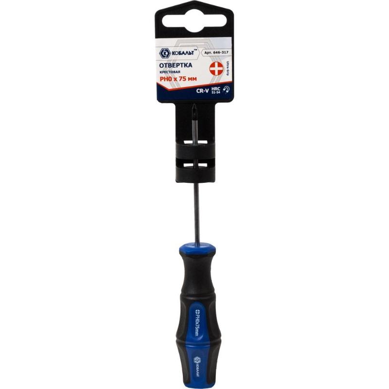Отвертка Ultra Grip PH-0 х 75 мм CR-V Кобальт 646-317 в Муроме