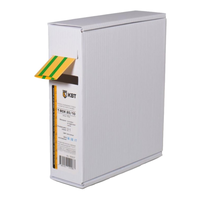 Трубка термоусадочная КВТ Т-BOX-4/2 65598, ж/з (10 м) в Муроме