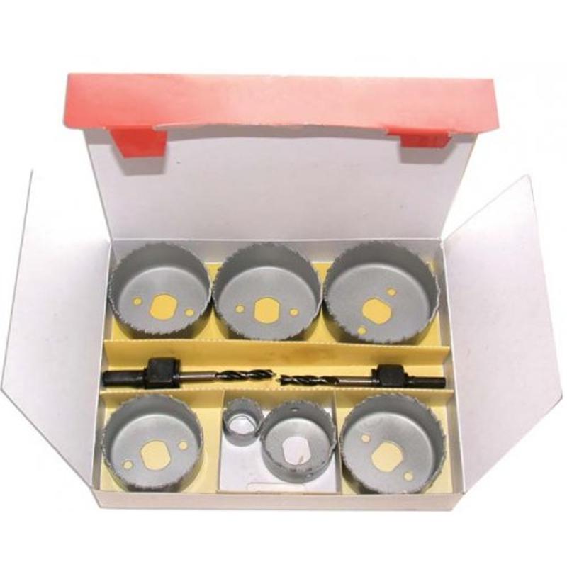 Набор коронок по дереву ЭНКОР 19158, 7шт. + 2адаптора