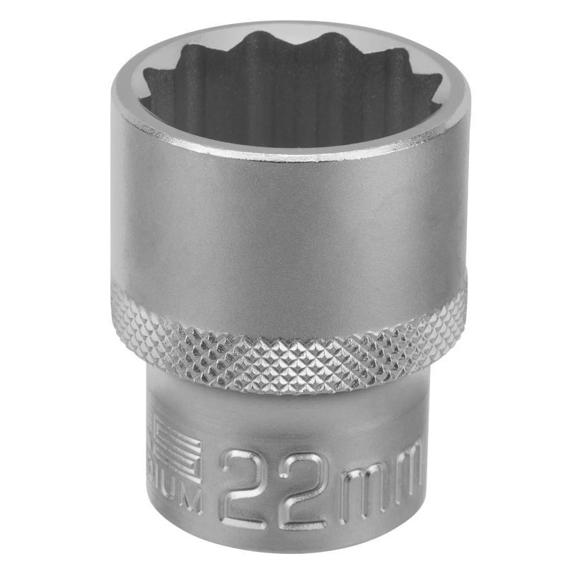 Головка торцевая Stels 13668, 22 мм, 12-гранная, CrV, под квадрат 1/2", хромированная в Кинешме
