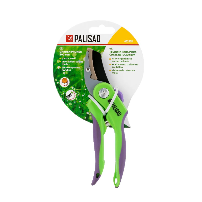 Секатор с наковальней Palisad 605518, 200 мм, двухкомпонентные рукоятки в Костроме