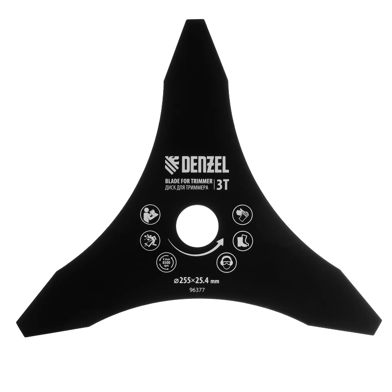 Диск для триммера Denzel 96377 255х254 мм толщина 16 мм 3 лезвия 258₽