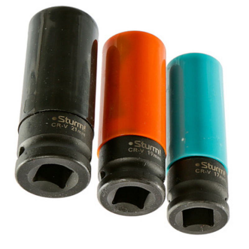 Набор головок Sturm 1045-18-3,  1/2",  3 шт,  пластиковый кейс, CrV в Муроме