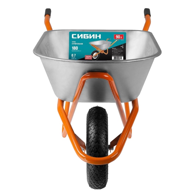 Строительная тачка Сибин СТ-12 39904_z01, 90 л, 180 кг, одноколесная