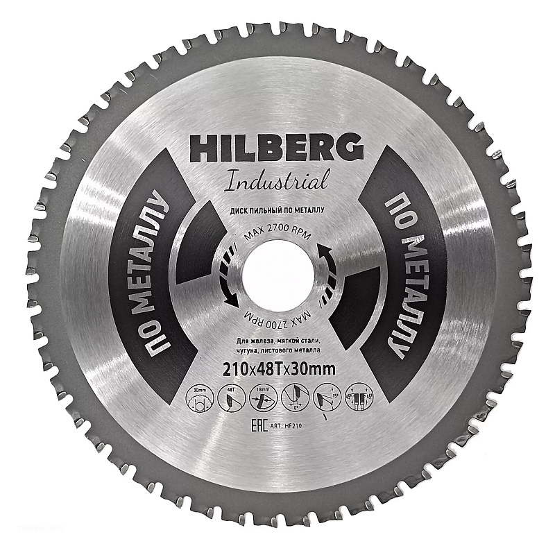 Диск пильный Hilberg Industrial HF210 по металлу 2103048Т 3240₽