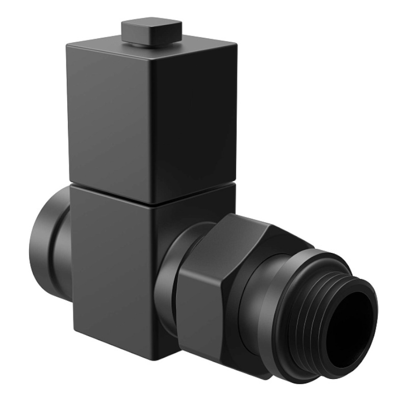 Набор дизайн-вентилей Royal Thermo CUBE НС-1422575, прямой, черный, 1/2" в Муроме