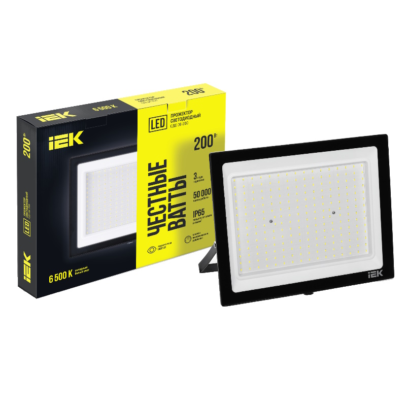 Прожектор IEK СДО 06-200 LPDO601-200-65-K02 светодиодный черный IP65 6500K 5629₽