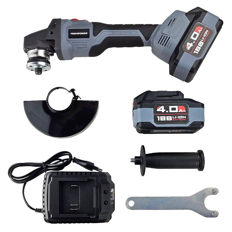 Угловая шлифмашина (болгарка) аккумуляторная ProfiPower MKDGA-18V E0080, 125 мм, 18 В, в кейсе в Муроме