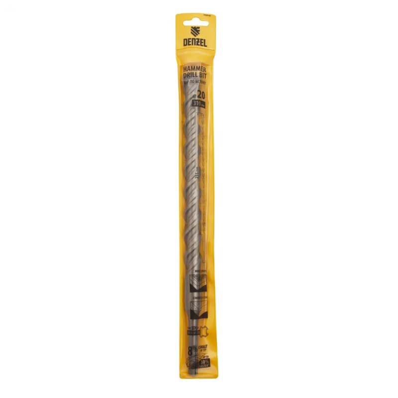 Бур по бетону Denzel 705048, двойная спираль, Cobalt W-tip, 20x310 мм, SDS PLUS в Угличе