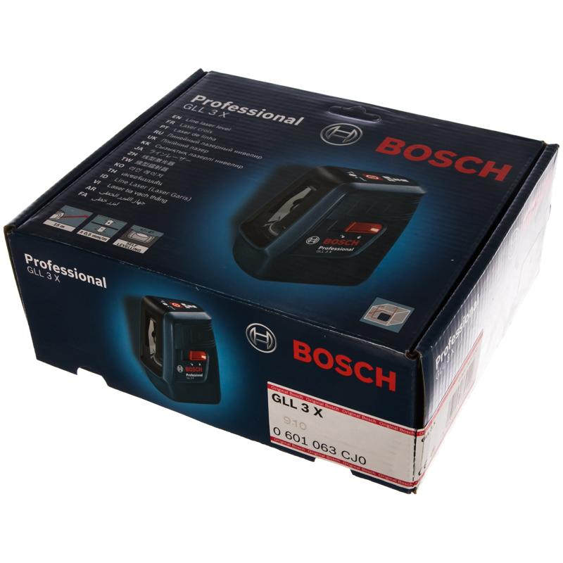 Лазерный нивелир Bosch GLL 3-X 0.601.063.CJ0 (дальность без приемника 15 м, длина волны 635 нм, батареи АА) во Владимире