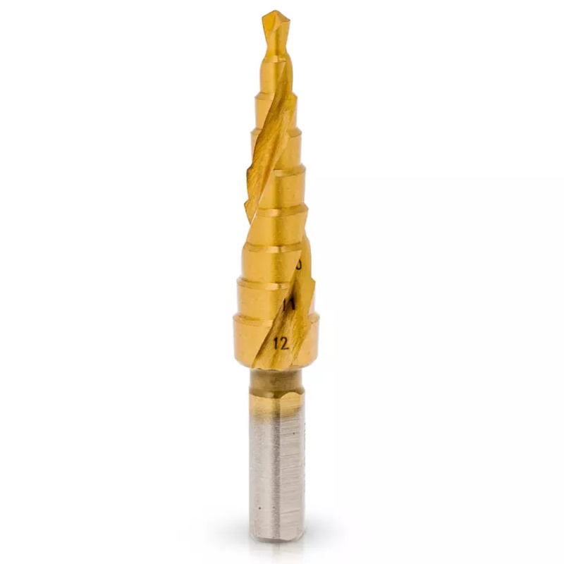 Сверло ступенчатое Runtec RT-DS4-12-9, 4-12 мм, 9 ступеней, HSS-TiN