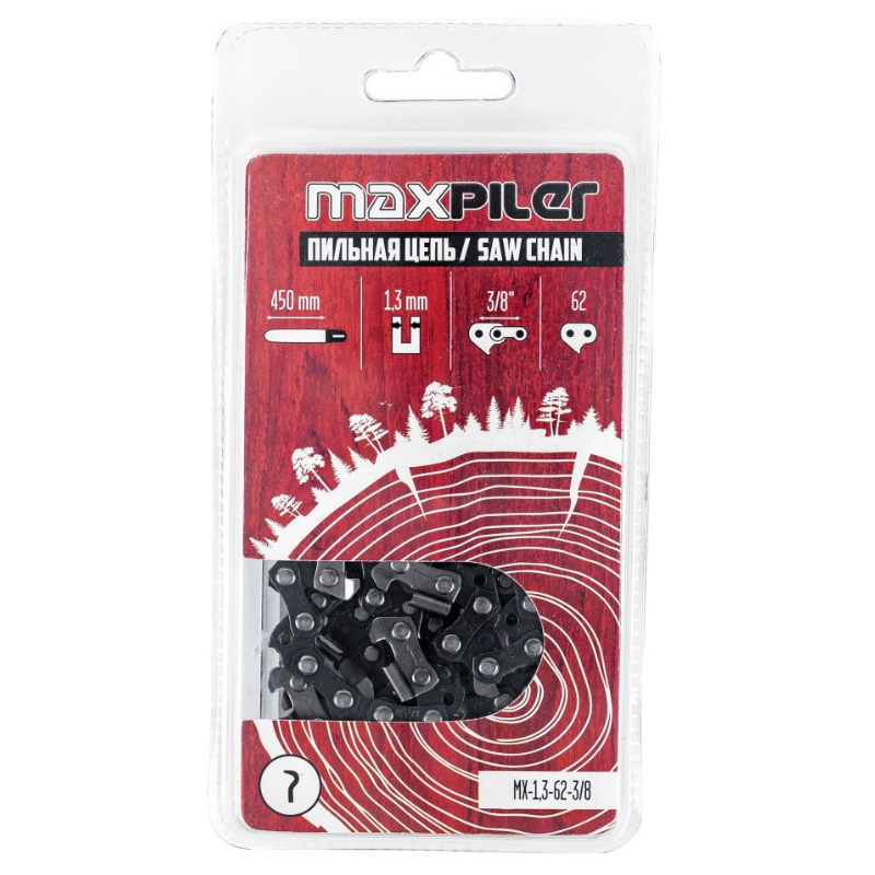 Цепь пильная Maxpiler MX-1,3-62-3/8 (Partner.Poulan 18 ) в блистере в Рыбинске