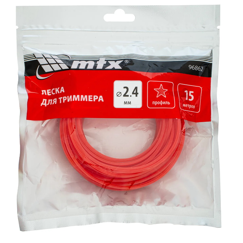 Леска для триммера MTX 96862, звезда, 2.4 мм х 15 м  в Переславле